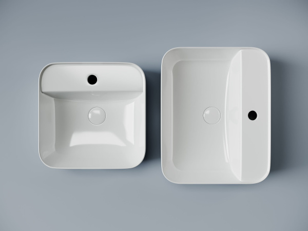 Умывальник чаша накладная квадратная Ceramicanova Element 390*390*140мм, Белый, CN5014