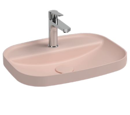 Раковина полувстраиваемая ISVEA Infinity 55 прямоугольная 55см, цвет лососевый матовый 10NF50055SV-2S
