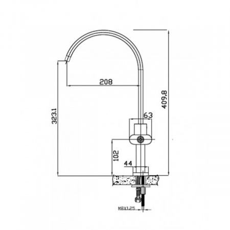 Смеситель для мойки Kaiser Elite 2070055/54033 Сhrome