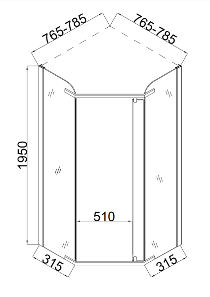 Душевой уголок Taliente TA-08083-1CB 80х80 стекло прозрачное 6 мм