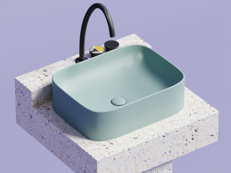 Умывальник чаша накладная прямоугольная Ceramicanova Element 505*380*150мм, зеленый матовый, CN6052MLG