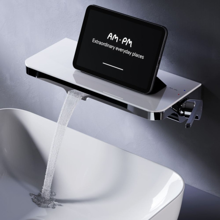 F8F72700 Func Встраиваемый смеситель на раковину АМ.РМ с полкой и каскадным изливом, хром