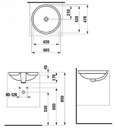 Умывальник Laufen Pro 818961 42x42