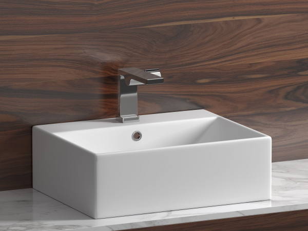 Умывальник чаша накладная прямоугольная Ceramicanova Element 500*410*160мм, Белый, CN6040