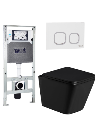 Комплект инсталляции с унитазом Weltwasser AMBERG 506 ST + GELBACH 043 GL-BL + AMBERG RD-WT
