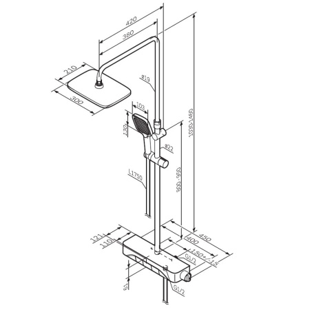 Душевая система AM.PM F078F200 Func с термостатом
