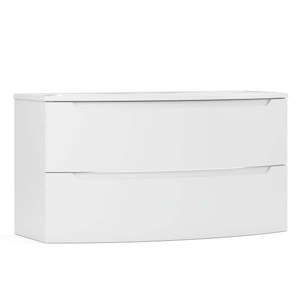 Тумба под умывальник Belux подвесная Ганновер 110-02, белый глянцевый