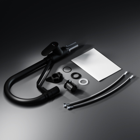 F8007822 Like, Смеситель для кухни AM.PM с каналом для питьевой воды и гибким изливом, черный