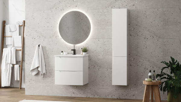 Тумба под умывальник Belux подвесная Ганновер 60-02, белый глянцевый