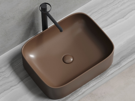 Умывальник чаша накладная прямоугольная Ceramicanova Element 505*380*150мм, темно-коричневый матовый, CN6052MDB