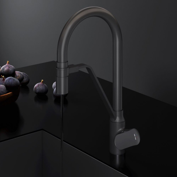 F8007822 Like, Смеситель для кухни AM.PM с каналом для питьевой воды и гибким изливом, черный