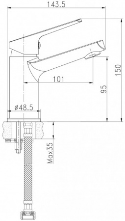 Смеситель для умывальника Cersanit Flavis 63034