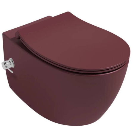 Унитаз подвесной безободковый ISVEA Sentimenti Neo с функцией биде бордовый матовый 10ARS1015I-2R