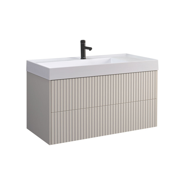 Тумба под умывальник Belux подвесная Сиртаки 100-02, Светлый Миндаль матовый