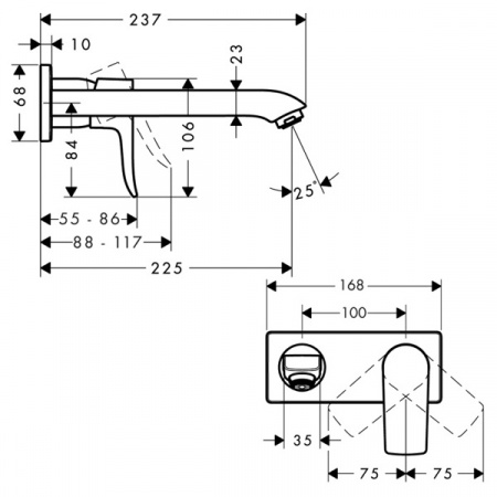 Смеситель для умывальника Hansgrohe Metris 31086000