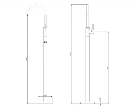 Смеситель ABBER Wasser Kreis AF8141RG напольный для раковины, розовое золото