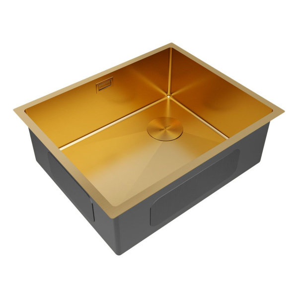 Мойка Paulmark NEXT-SKEW 54 UNI PM885444-BG 440х540х200 мм, нержавеющая сталь, брашированное золото