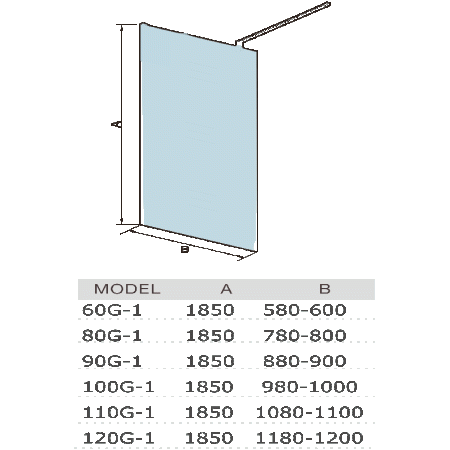 Душевая перегородка WeltWasser WW400 90G-1 900х1850 мм