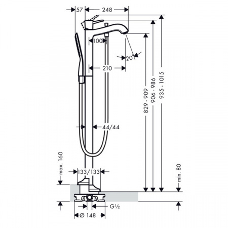 Cмеситель для ванны Hansgrohe Metropol Classic 31445090