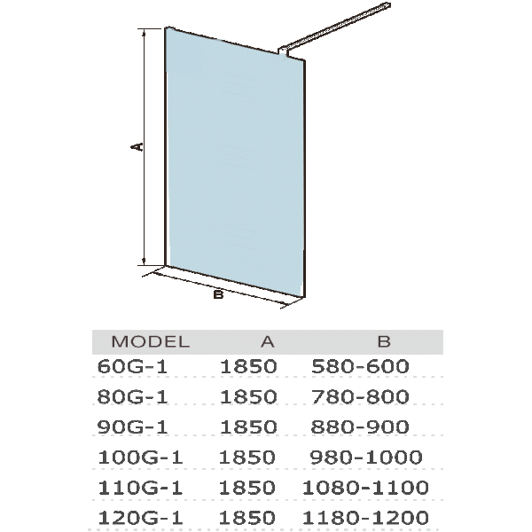 Душевая перегородка WeltWasser WW400 110G-1 1100х1850 мм