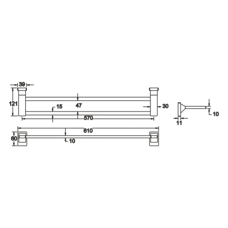 Полотенцедержатель Rose RG1627, хром