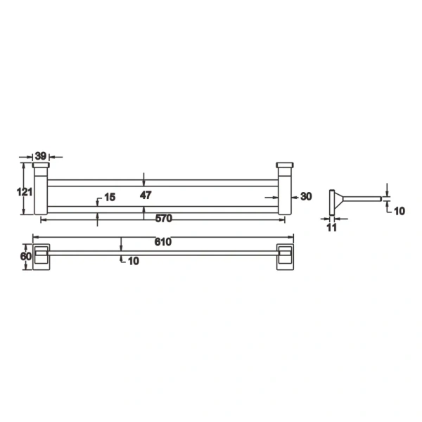 Полотенцедержатель Rose RG1627H, черный