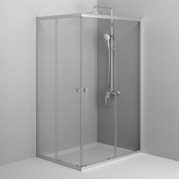 W87G-403-12090-MT Sunny Душевое ограждение AM.PM прямоугольное, раздвижн двери 120x90 серебро,стекло прозрачн
