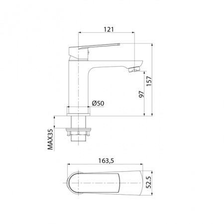 Смеситель для умывальника IDDIS PLASB00i01 Plank