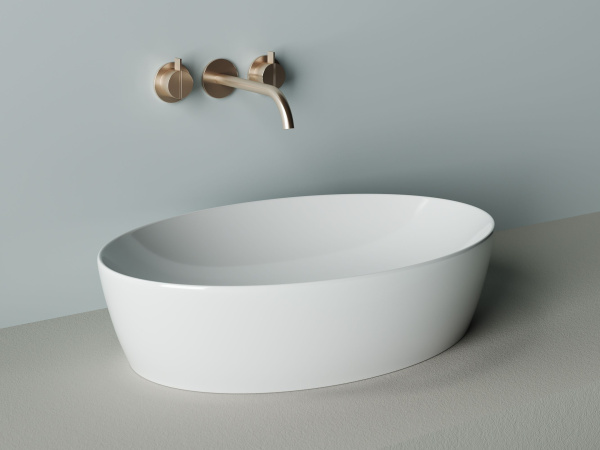 Умывальник чаша накладная овальная Ceramicanova Element 610*410*150мм, Белый, CN5018