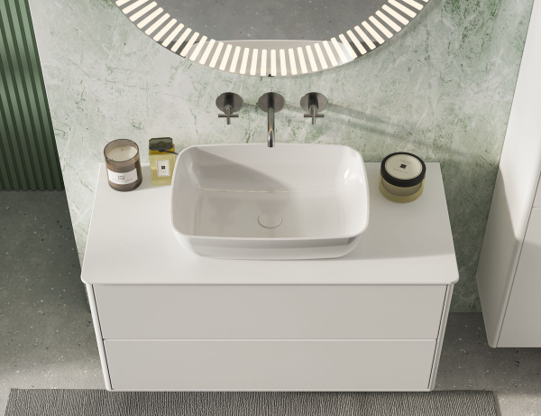 Умывальник Belux Турин 540 прямоугольник Белый матовый, Solid Surface