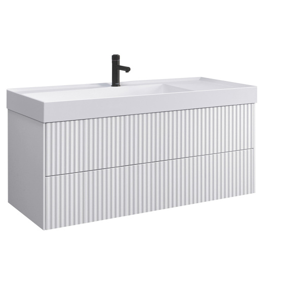Тумба под умывальник Belux подвесная Сиртаки 120-02, Белый глянцевый