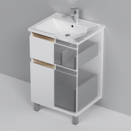 M85AFSX0552WG X-Joy База под раковину AM.PM, напольная, 55 см, 2 ящика, белый глянец