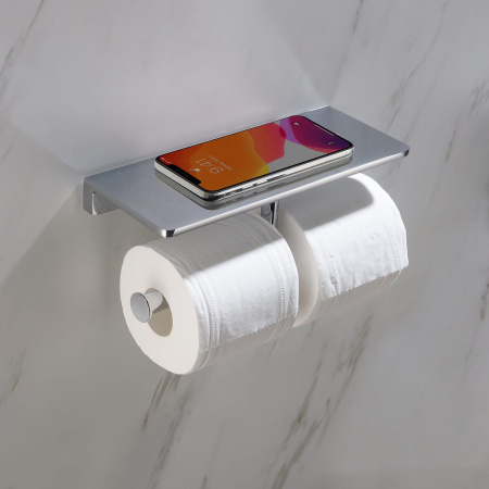 Держатель для туалетной бумаги двойной с полочкой TIMO Selene 10045/00, хром
