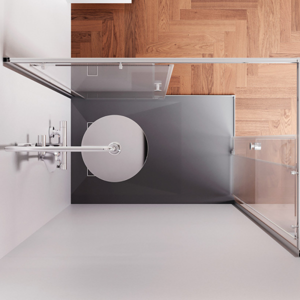 W94G-403-12080-MТ Душевое ограждение AM.PM X-Joy Square Slide 120х80, мат хром, прозрачное