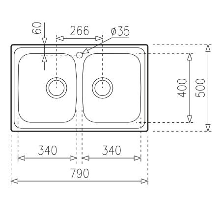 Кухонная мойка ТЕКА UNIVERSE 80 T-XM 2B BW 115040011