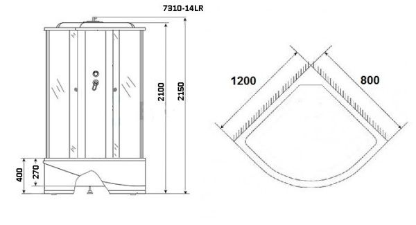 Душевая кабина Niagara Eco NG-7310-14R, 7310R