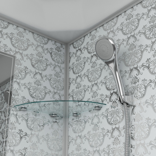 Душевая кабина Niagara Luxe NG-7701DW (90x90х210) низкий поддон(15см),дверь распашная,стенки серебро,3 места