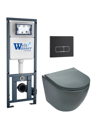 Комплект инсталляции с унитазом Weltwasser MARBERG 410 + MERZBACH 041 MT-GR + MAR 410 SE MT-BL