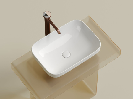 Умывальник чаша накладная прямоугольная Ceramicanova Element 500*359*145мм, белый, CN6055