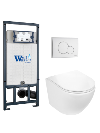 Комплект инсталляции с унитазом Weltwasser MARBERG 507 + MERZBACH 041 XL GL-WT + MAR 507 RD GL-WT