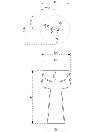 Раковина отдельностоящая ABBER Stein AS2508 белая матовая