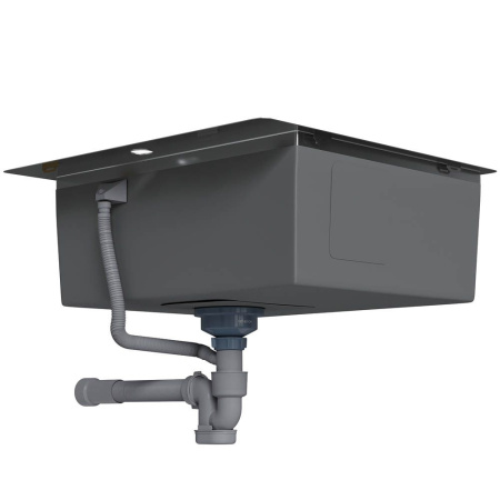 Сифон для одночашевой кухонной мойки с выпуском Reflexion Arno RX3001BL оружейная сталь