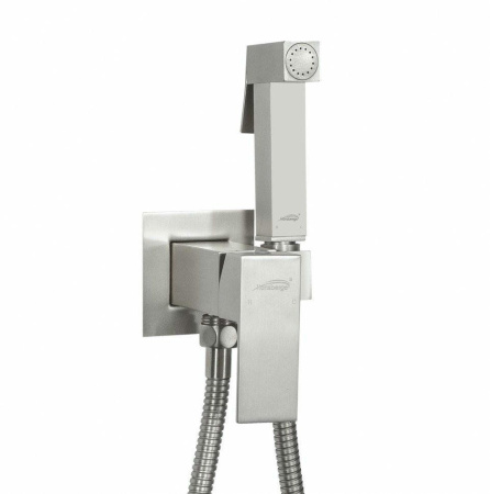 Смеситель встраиваемый с гигиеническим душем Hansberge H3077 Никель