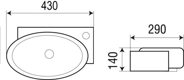 Раковина подвесная WeltWasser WW AISBACH 5011 R 430х290х140