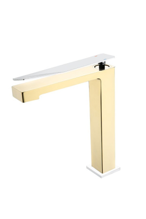 Смеситель для умывальника Boheme Q 142-GCR-Q2 Gold Chrom