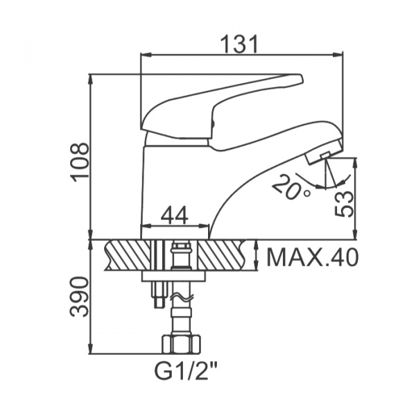 Смеситель для умывальника Ledeme H39-B L1039-B