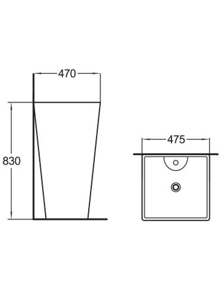 Раковина напольная WeltWasser WW LEERBACH 4847 MT-BL