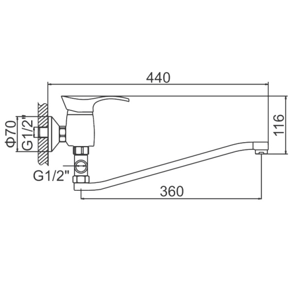 Смеситель для ванны Ledeme H01 L2101