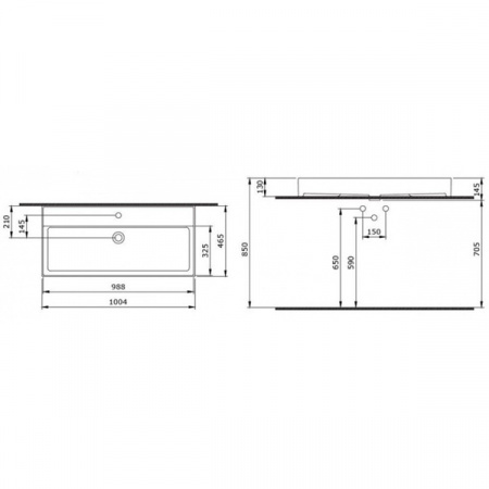 Умывальник Bocchi Milano 1378-001-0126 100 см