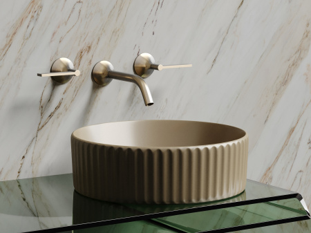 Умывальник чаша накладная круглая Ceramicanova Element 360*360*115мм, капучино матовый, CN6057MC